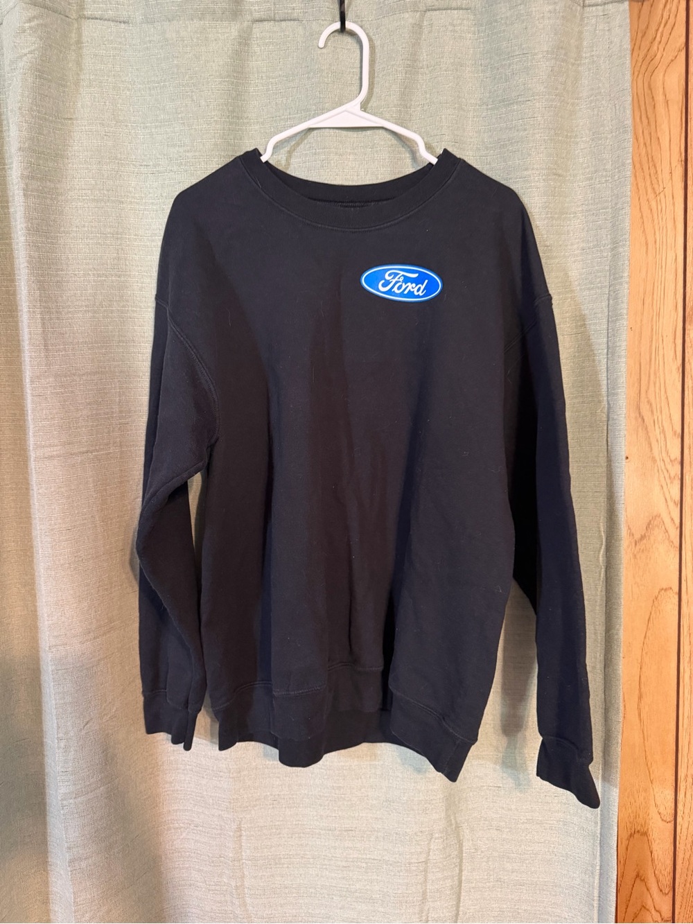 Ford Black Crewneck Sweatshirt with Blue Logo